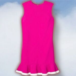 Victoria Beckham for Target ‘Fuchsia Pink Twill Ruffle Hem Dress’ Size Medium